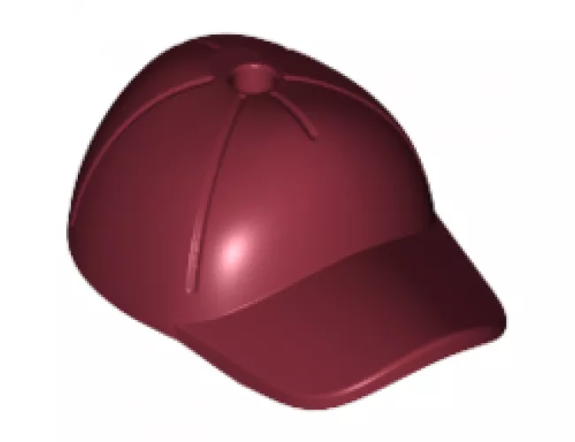 Minifigure, Headgear Cap - Short Curved Bill with Seams and Hole on Top