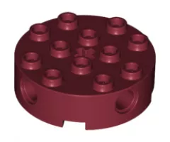 Brick, Round 4 x 4 with 4 Side Pin Holes and Center Axle Hole