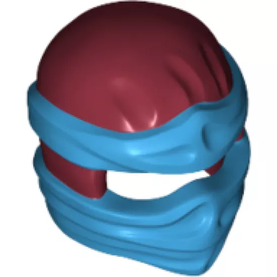 Minifigure, Headgear Ninjago Wrap Type 2 with Dark Azure Wraps and Knot Pattern