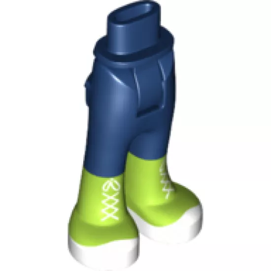 Mini Doll, Legs with Hips and Trousers with Back Pockets and Lime High Tops with White Laces and Toes Pattern