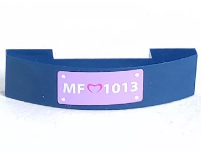 Slope, Curved 4 x 1 Double with 'MF 1013' License Plate Pattern (Sticker) - Set 41013