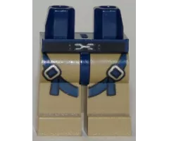 Hips and Dark Tan Legs with Dark Blue Straps and Silver Buckles Pattern
