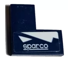 Tile 2 x 2 Corner with 'sparco' and White Triangles Pattern Model Left Side (Sticker) - Set 75885