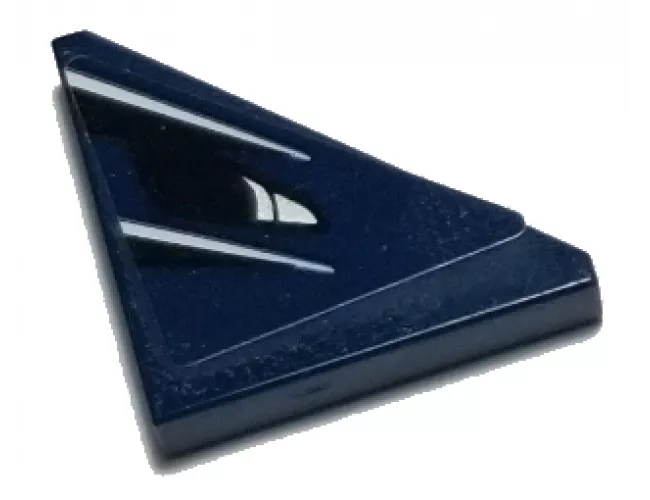 Tile, Modified 2 x 2 Triangular with White Stripes on Dark Blue Background Pattern Model Left Side (Sticker) - Set 75885