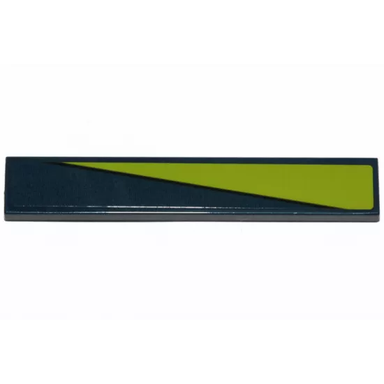 Tile 1 x 6 with Lime Triangle on Dark Blue Background Pattern (Sticker) - Set 70835