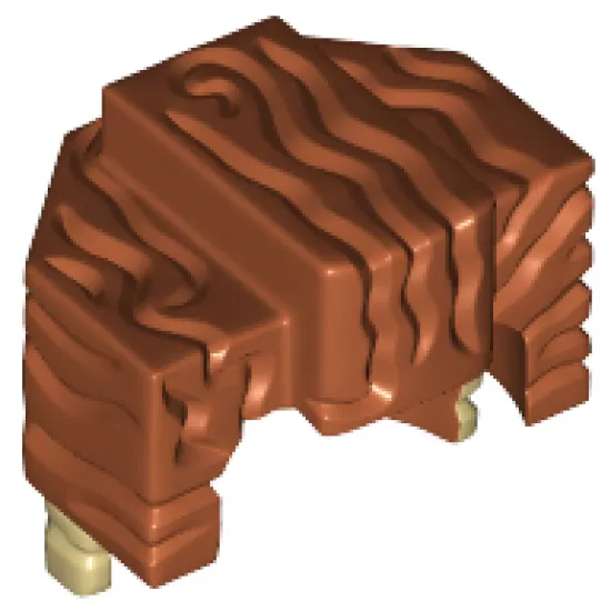 Minifigure, Hair Trapezoid Swept Back with Tan Ends Pattern