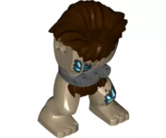 Body Giant, Mammoth with 3 Studs and Reddish Brown Mane Pattern