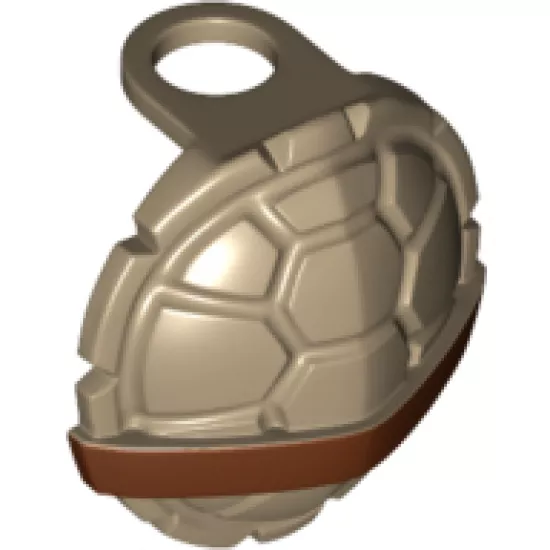 Minifigure, Body Wear Turtle Shell with Dark Brown Horizontal Belt Pattern