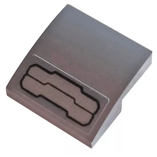 Slope, Curved 2 x 2 with Hull Plate Pattern Angled Up (Sticker) - Set 76124