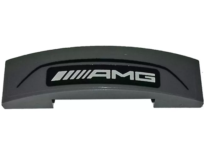 Slope, Curved 4 x 1 Double with White 'AMG' Logo on Dark Bluish Gray Background Pattern (Sticker) - Set 75877