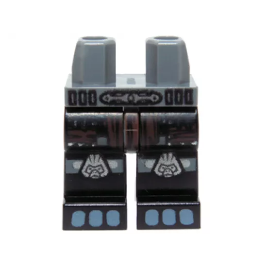 Hips and Black Legs with Dark Brown Loincloth, Silver Gorilla Knee Pads and Gray Toes Pattern