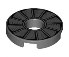 Tile, Round 2 x 2 with Hole with Rotor Blade Pattern