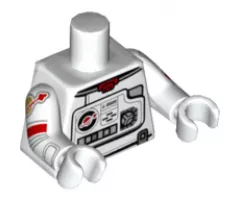 Torso Astronaut Spacesuit with Classic Space Logo, Panels and Buttons Pattern / White Arms with Astronaut Spacesuit Pattern / Light Bluish Gray Hands