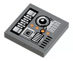 Tile 2 x 2 with SW Snowspeeder Circuitry Pattern (Sticker) - Sets 8089 / 75014