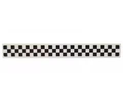Tile 1 x 8 with Black Checkered Pattern on White Background (Sticker) - Sets 75874 / 76898 / 76899