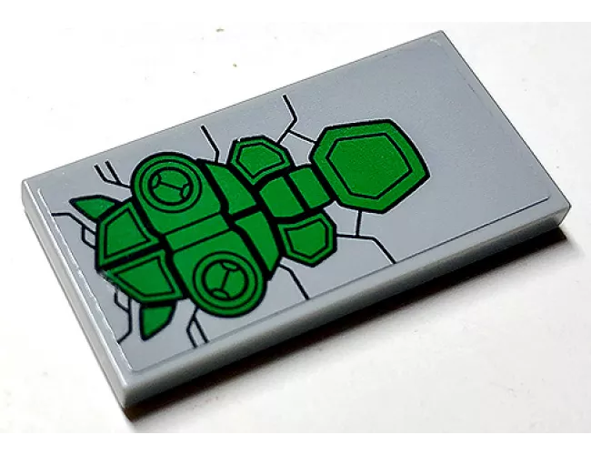 Tile 2 x 4 with Green Seat on Light Bluish Gray Background Pattern (Sticker) - Set 76097