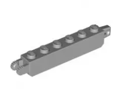 Hinge Brick 1 x 6 Locking with 1 Finger Vertical End and 2 Fingers Vertical End, 9 Teeth