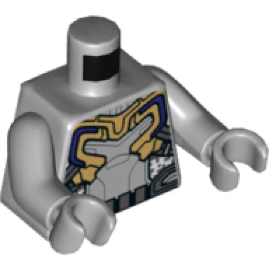 Torso Gold and Silver Armor with Utility Belt Pattern / Light Bluish Gray Arms / Light Bluish Gray Hands