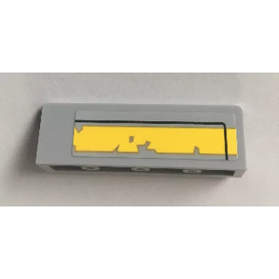 Panel 1 x 4 x 1 with Black Line and Worn Yellow Pattern Model Left Side (Sticker) - Set 75157