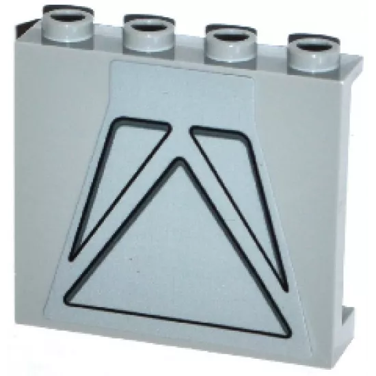 Panel 1 x 4 x 3 with Side Supports - Hollow Studs with 3 Triangular Depressions Pattern (Sticker) - Set 75139