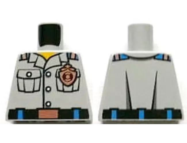 Torso Coast Guard, Shirt with Pockets and Copper Coast Guard Logo Badge and Belt Pattern