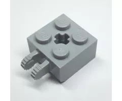 Hinge Brick 2 x 2 Locking with 2 Fingers Vertical and Axle Hole, 9 Teeth