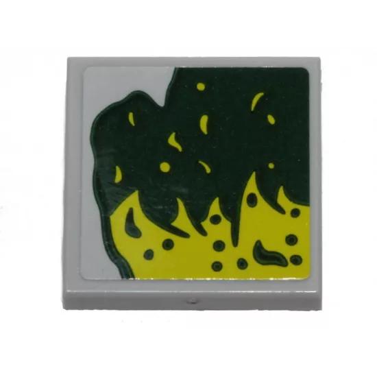 Tile, Modified 2 x 2 Inverted with Lime Slime Pattern Model Right Side (Sticker) - Set 40336
