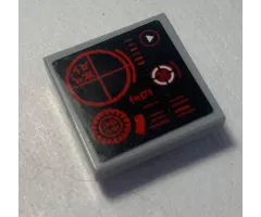 Tile, Modified 2 x 2 Inverted with Garma Mecha Controls Pattern (Sticker) - Set 70613