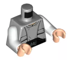 Torso SW Pocket-Vest with Wrinkles and Techno-Buckle Pattern (Lobot) / White Arms / Light Nougat Hands