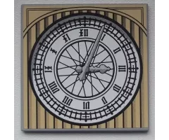 Tile 6 x 6 with Clock Pattern (Sticker) - Set 8639