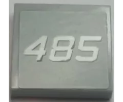 Tile 2 x 2 with White '485' on Light Bluish Gray Background Pattern (Sticker) - Set 8426