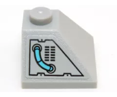 Slope 45 2 x 2 Double Convex with Medium Azure Hose and Black Vents Pattern (Sticker) - Set 71200