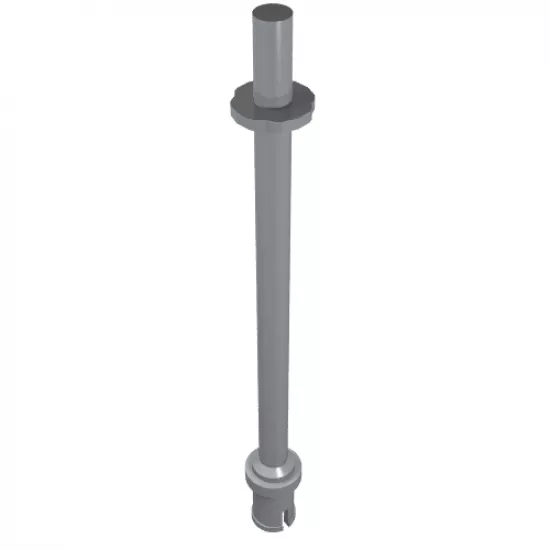 Bar 8L with Stop Rings and Pin (Technic, Figure Accessory Ski Pole) - Flat End