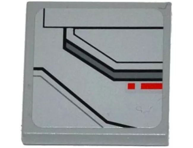 Tile 2 x 2 with SW TIE Advanced Prototype Pattern Model Right Side (Sticker) - Set 75082