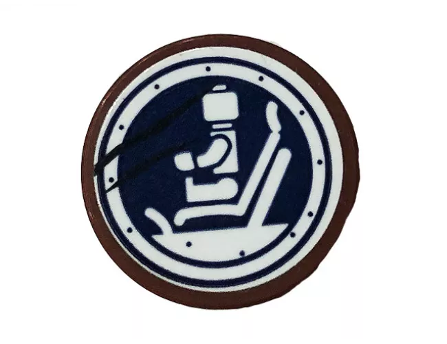 Tile, Round 2 x 2 with Bottom Stud Holder with Minifigure in the Gyrosphere and Scratches Pattern (Sticker) - Set 75929