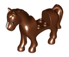 Horse with 2 x 2 Cutout, Brown Eyes, White Blaze Pattern and Black Mane & Tail Pattern