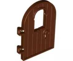 Door 1 x 4 x 6 Round Top with Window and Keyhole, Reinforced Edge