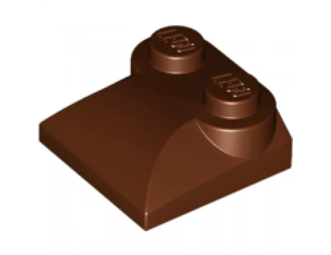 Slope, Curved 2 x 2 x 2/3 with Two Studs and Curved Sides