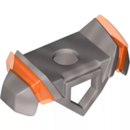 Minifigure, Body Wear Armor Breastplate with Pentagonal Cutout on Front and 2 Studs on Back, Angular Shoulders with Trans-Neon Orange Ridges Pattern
