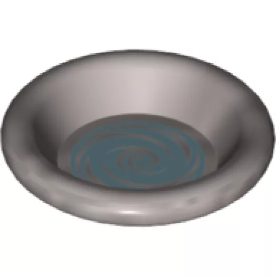 Minifigure, Utensil Dish 3 x 3 with Metallic Light Blue Swirl Pattern (HP Pensieve)