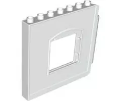 Duplo, Building Wall 1 x 8 x 6 Hinge on Right with Window Opening