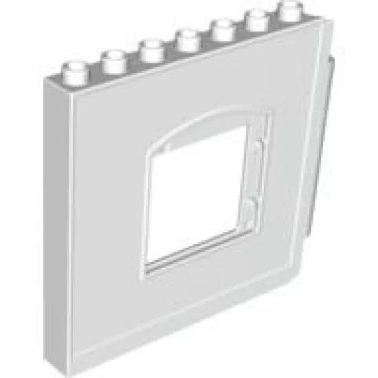 Duplo, Building Wall 1 x 8 x 6 Hinge on Right with Window Opening