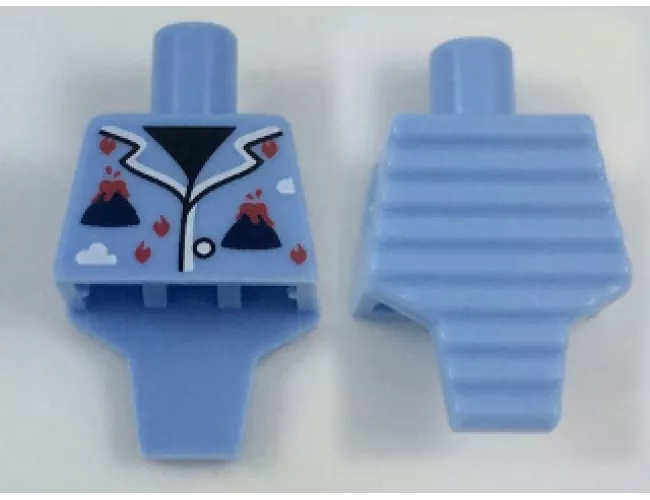 Torso, Modified Short with Ridged Armor with Volcano Pajamas Pattern