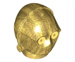 Minifigure, Head, Modified SW C-3PO / K-3PO Protocol Droid with Yellow Eyes Pattern
