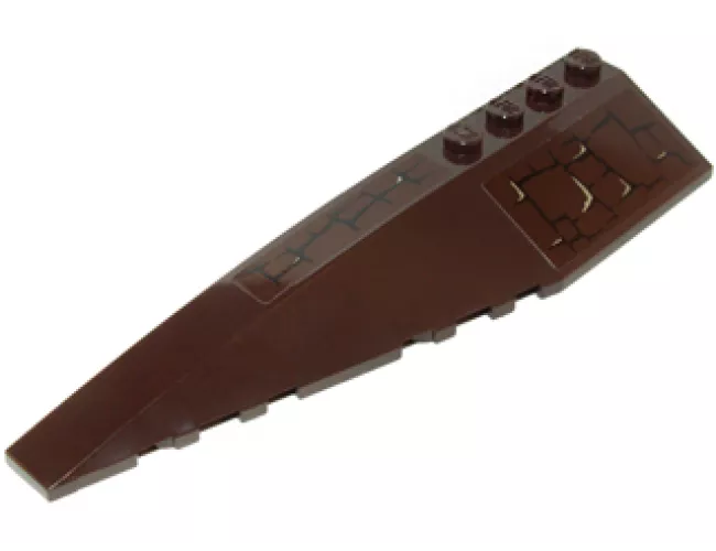Wedge 12 x 3 Left with Stones Pattern (Stickers) - Set 70010