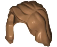 Minifigure, Hair Female Mid-Length with Part over Right Shoulder