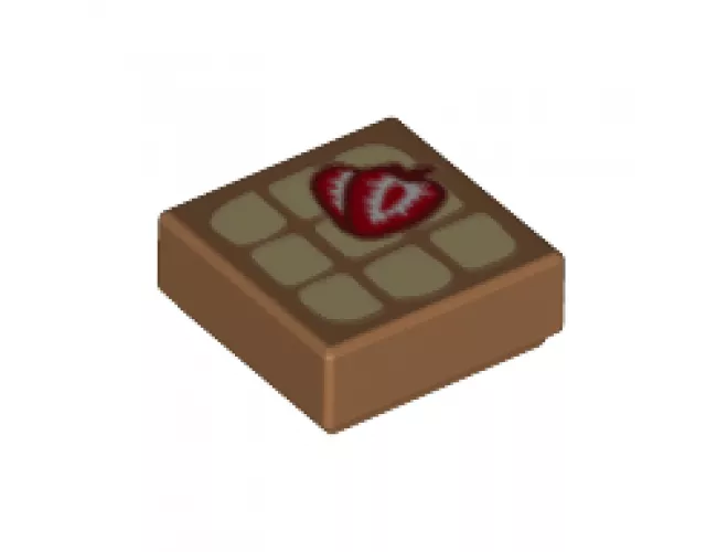 Tile 1 x 1 with Waffle and Strawberries Pattern