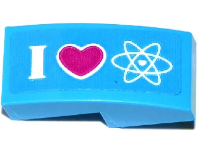 Slope, Curved 2 x 1 with 'I', Heart and Heart Atom Orbitals Pattern (Sticker) - Set 41116