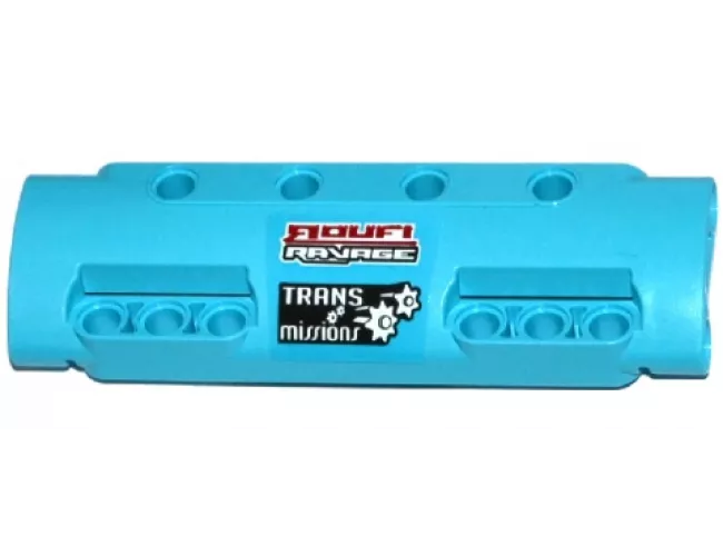 Technic, Panel Curved 11 x 3 with 10 Pin Holes through Panel Surface with 'ROUFI RAVAGE' and 'TRANS MISSIONS' Pattern Right (Sticker) - Set 42050