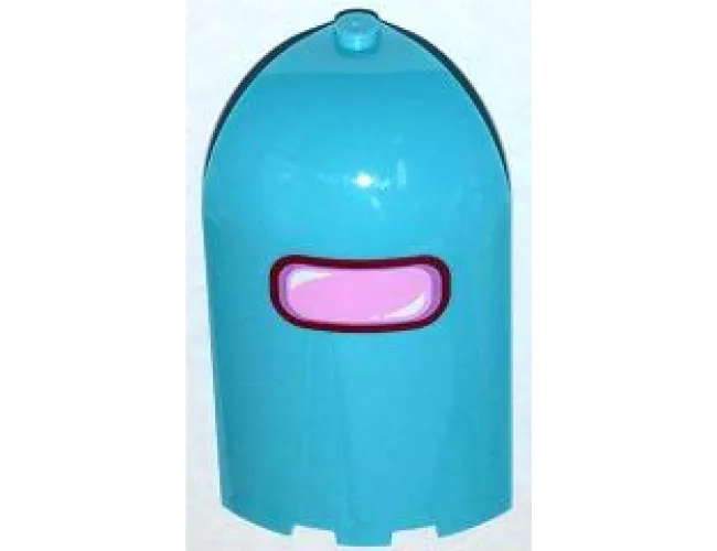 Panel 3 x 3 x 6 Corner Convex with Curved Top with Bright Pink Window Pattern (Sticker) - Set 3186